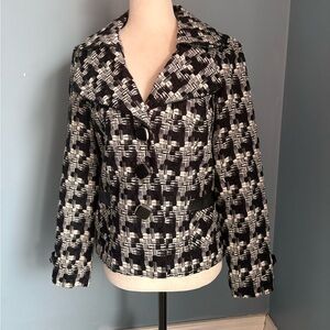 Elegant Black and White Women's Blazer